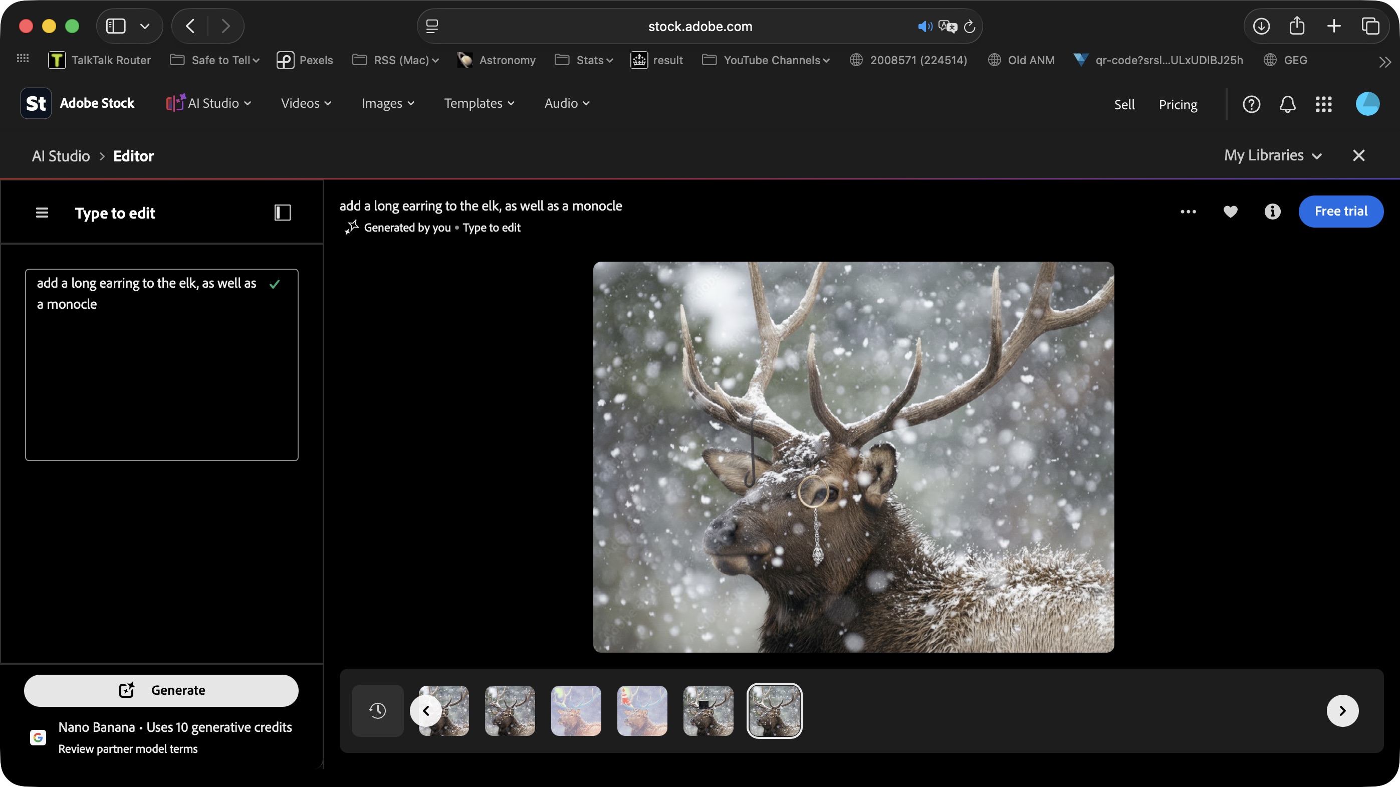 Using Adobe Stock AI Studio to test the features and tools on a Mac