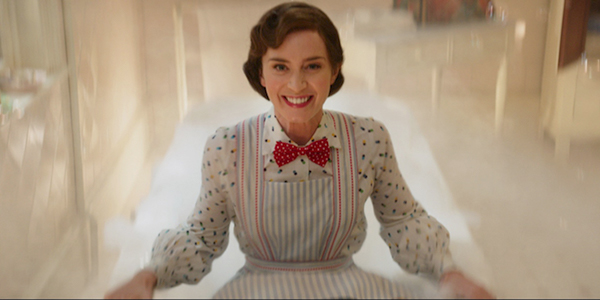 Emily Blunt&#039;s Mary Poppins falling in to a bath