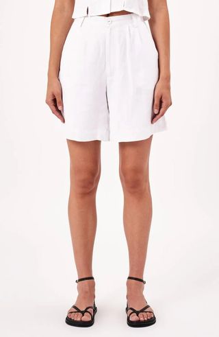 Horizon High Waist Linen Blend Shorts