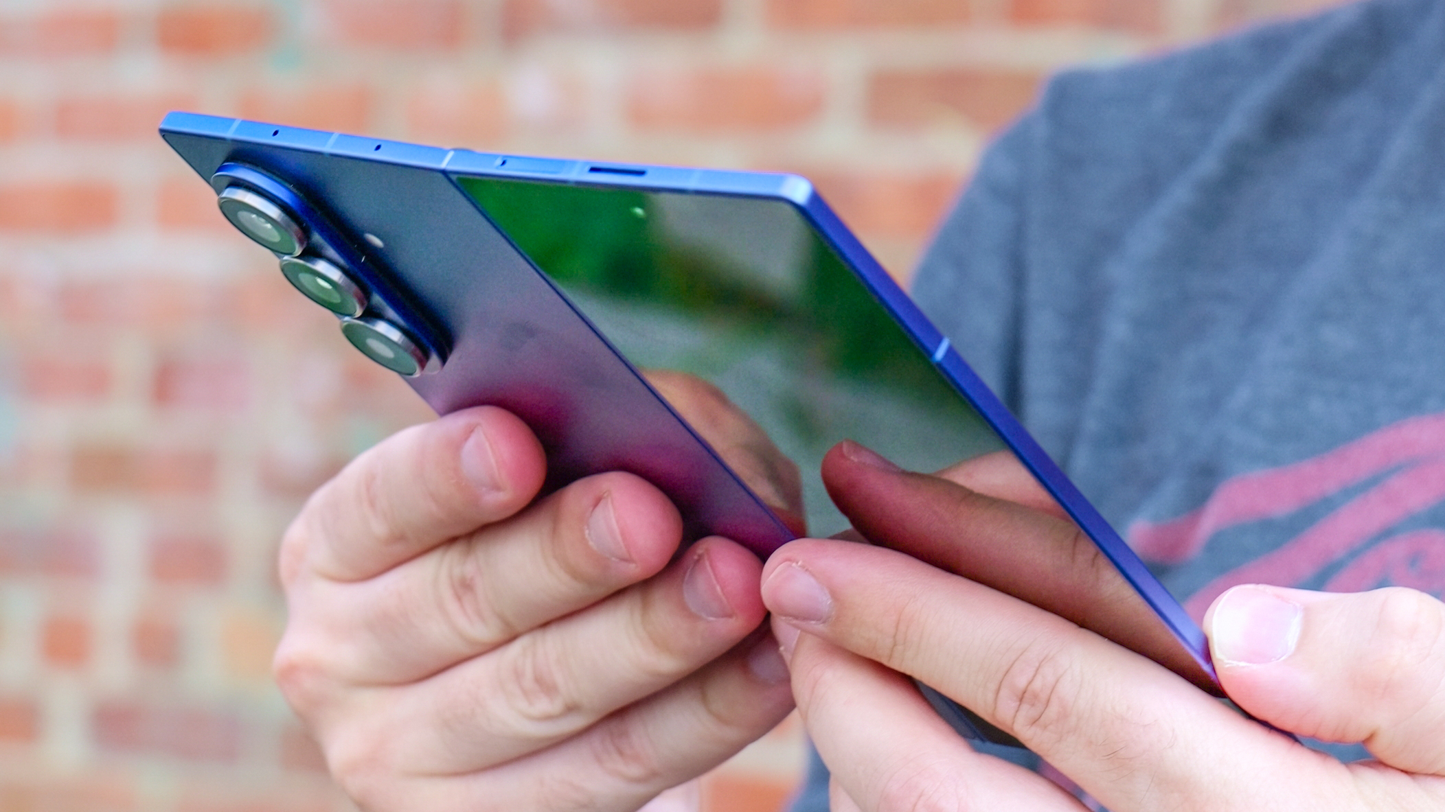Galaxy Z Fold 7 unfolded to show its thinness.