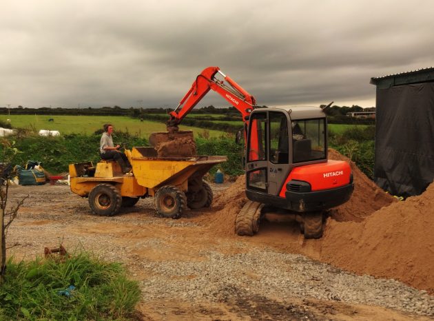 On the dumper truck