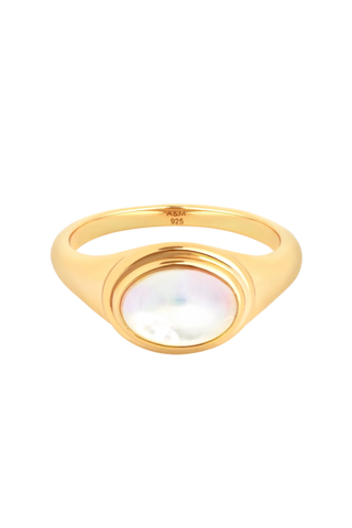 Mother of Pearl Cocktail Ring in Gold