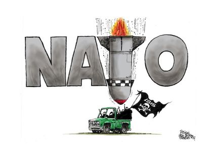 Editorial cartoon world ISIS NATO