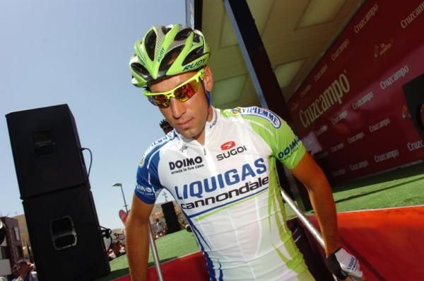 Vincenzo Nibali (Liquigas-Cannondale) in determined mood before the start.