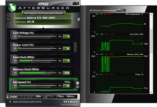 MSI Afterburner settings tuned mining