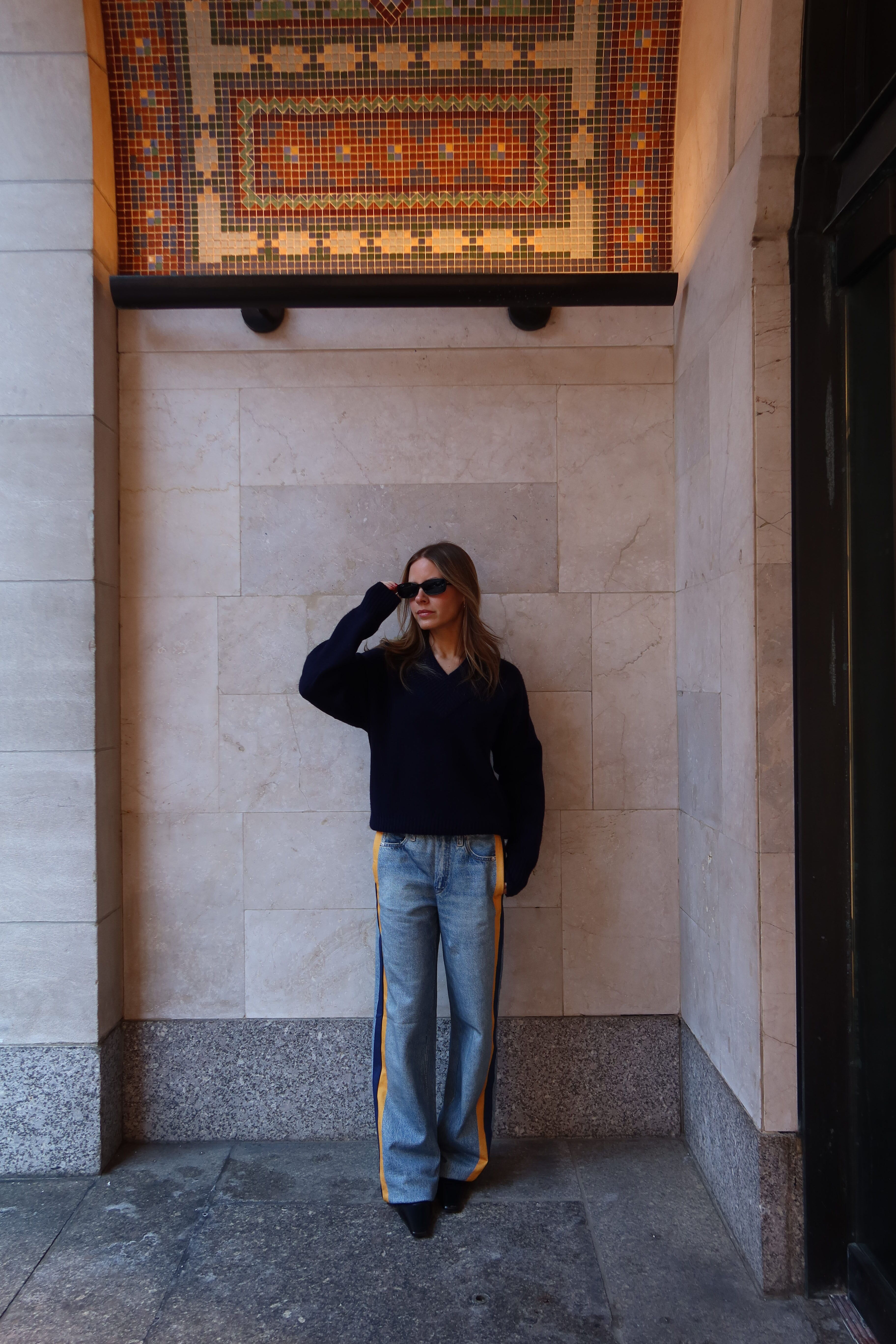 nikki wears rag &amp;amp; Bone miramar pants