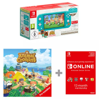 Nintendo Switch Lite (Turquoise) + Animal Crossing New Horizons + 12 Months Switch Online