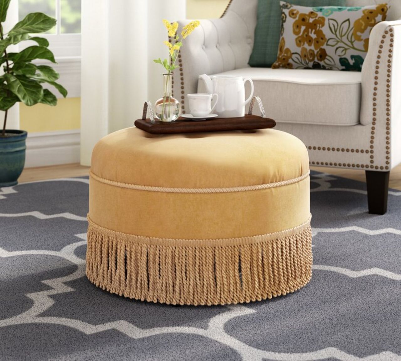 fringe trend ottoman from wayfair