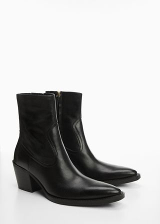 Leather Pointed Ankle Boots