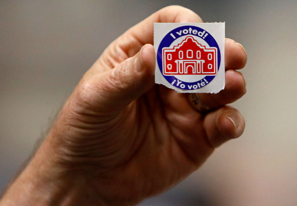 An "I Voted" sticker.