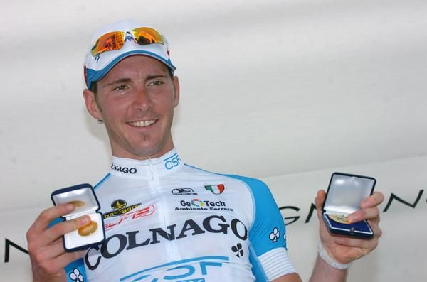 Coppa Bernocchi winner Manuel Belletti (Colnago - CSF Inox) on the podium.