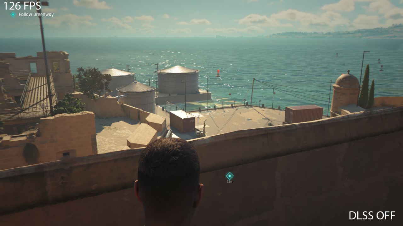 Screenshot of the game 007 First Light running on an Nvidia GeForce graphics card