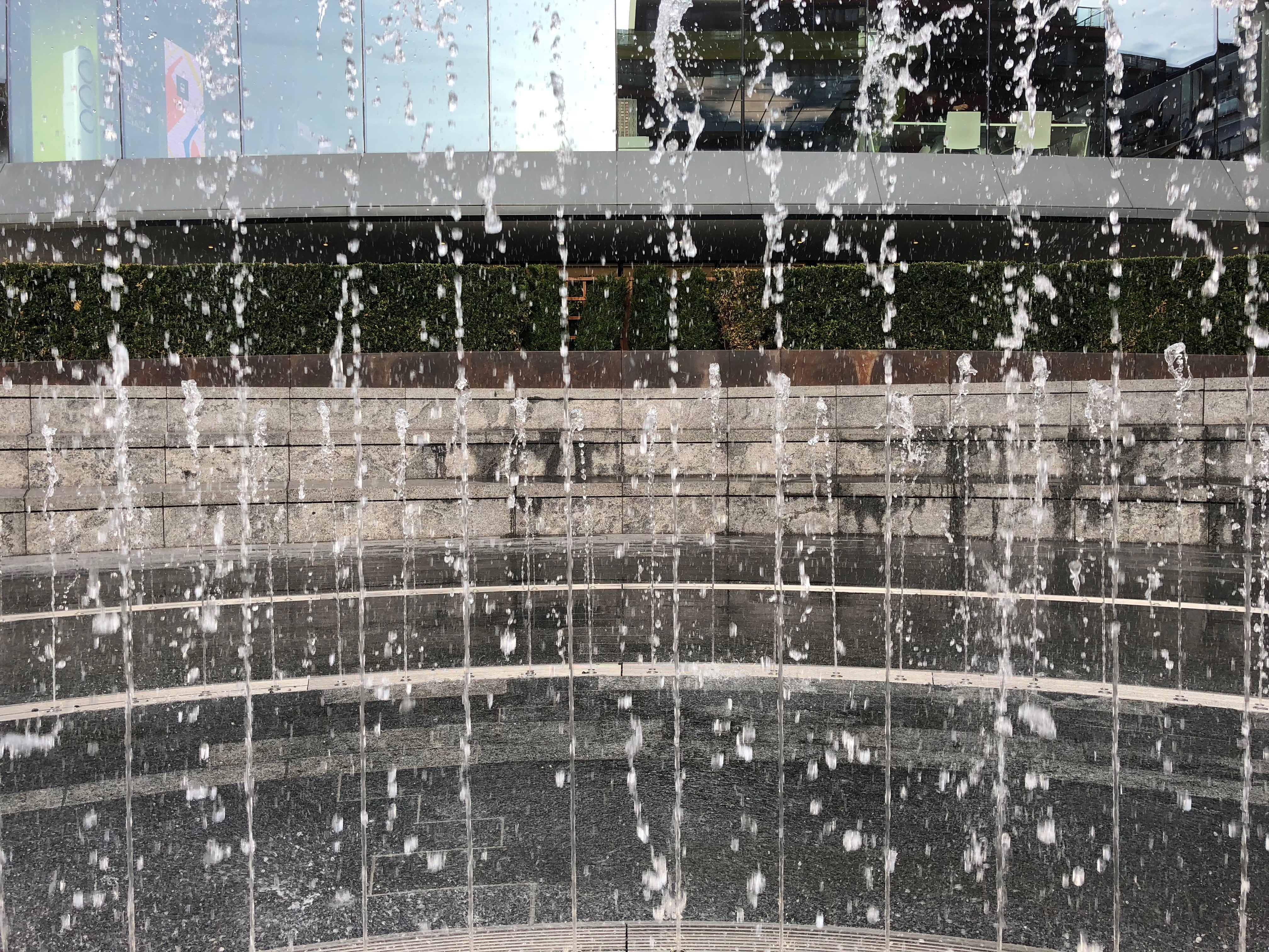 In good light, the fast motion of these fountains is caught easily