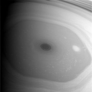 NASA's Cassini spacecraft snapped this photo of Saturn's hexagon-shaped vortex on Nov. 27, 2012.