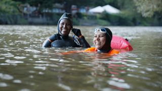 Rave On For The Avon film still - two swimmers in the River Avon