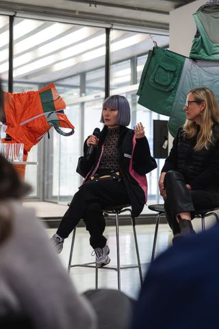 Panellists on a talk about Canada Goose exhibition at Central Saint Martins