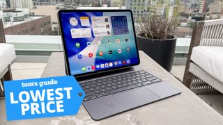iPad Pro M5 with a Tom's Guide 'Lowest Price' deal badge added