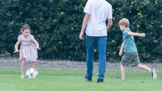 Prince George and Princess Charlotte Playing Football