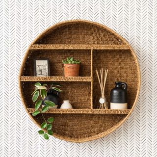 magnolia wicker wall shelf