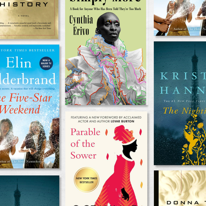 a collage of book covers of novels and memoirs on sale during prime 2026 including the nightingale parable of the sower and more