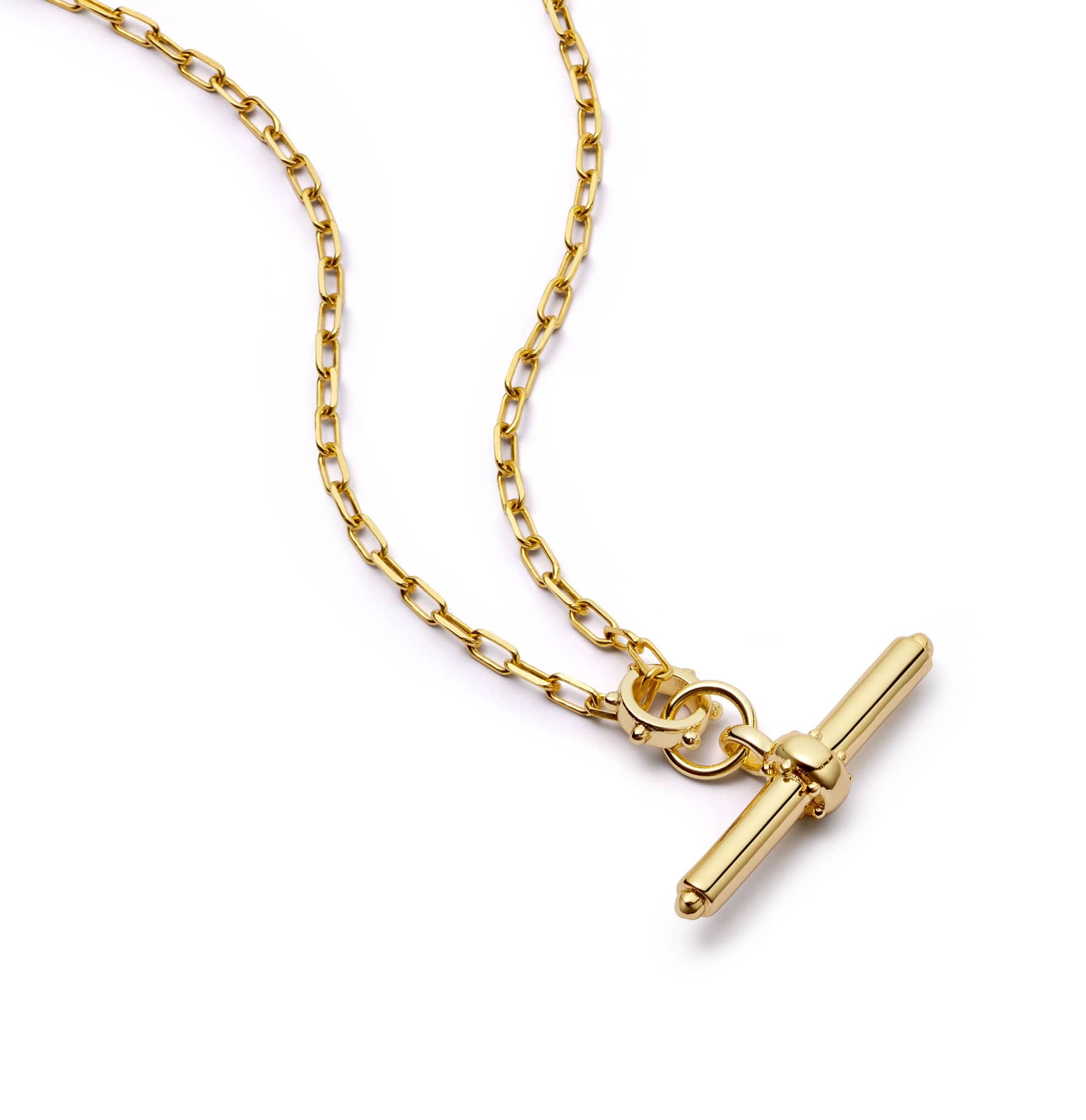 Amulet T Bar Necklace 18ct Gold Plate