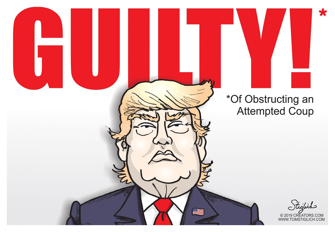 Political Cartoon U.S. Trump Guilty Mueller report