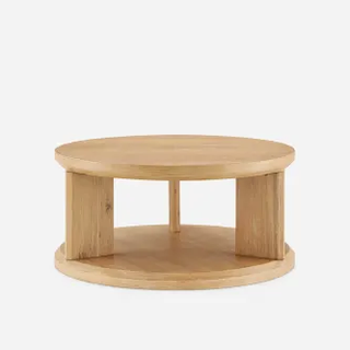 circular wooden coffee table