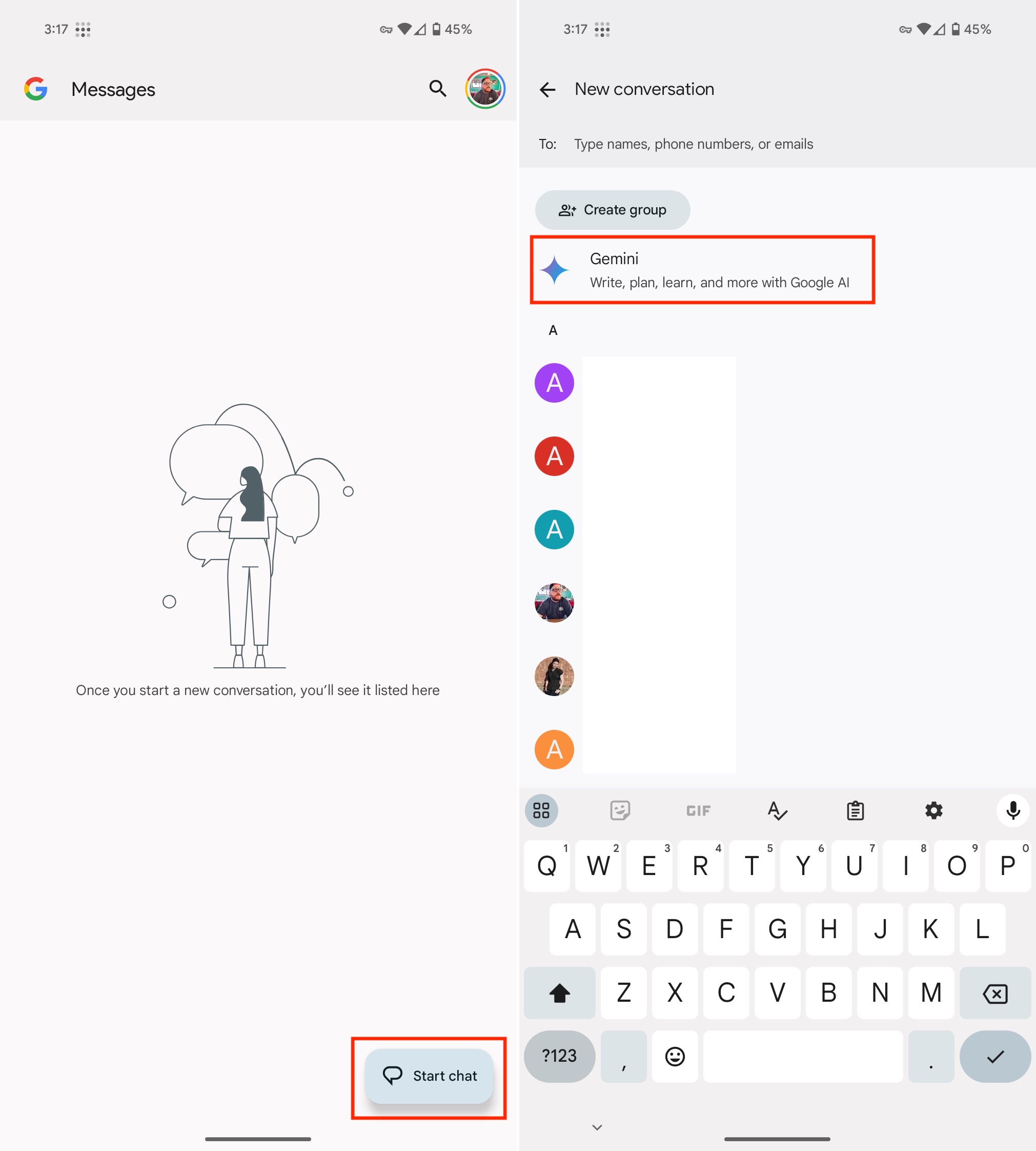 How to use Gemini in Google Messages