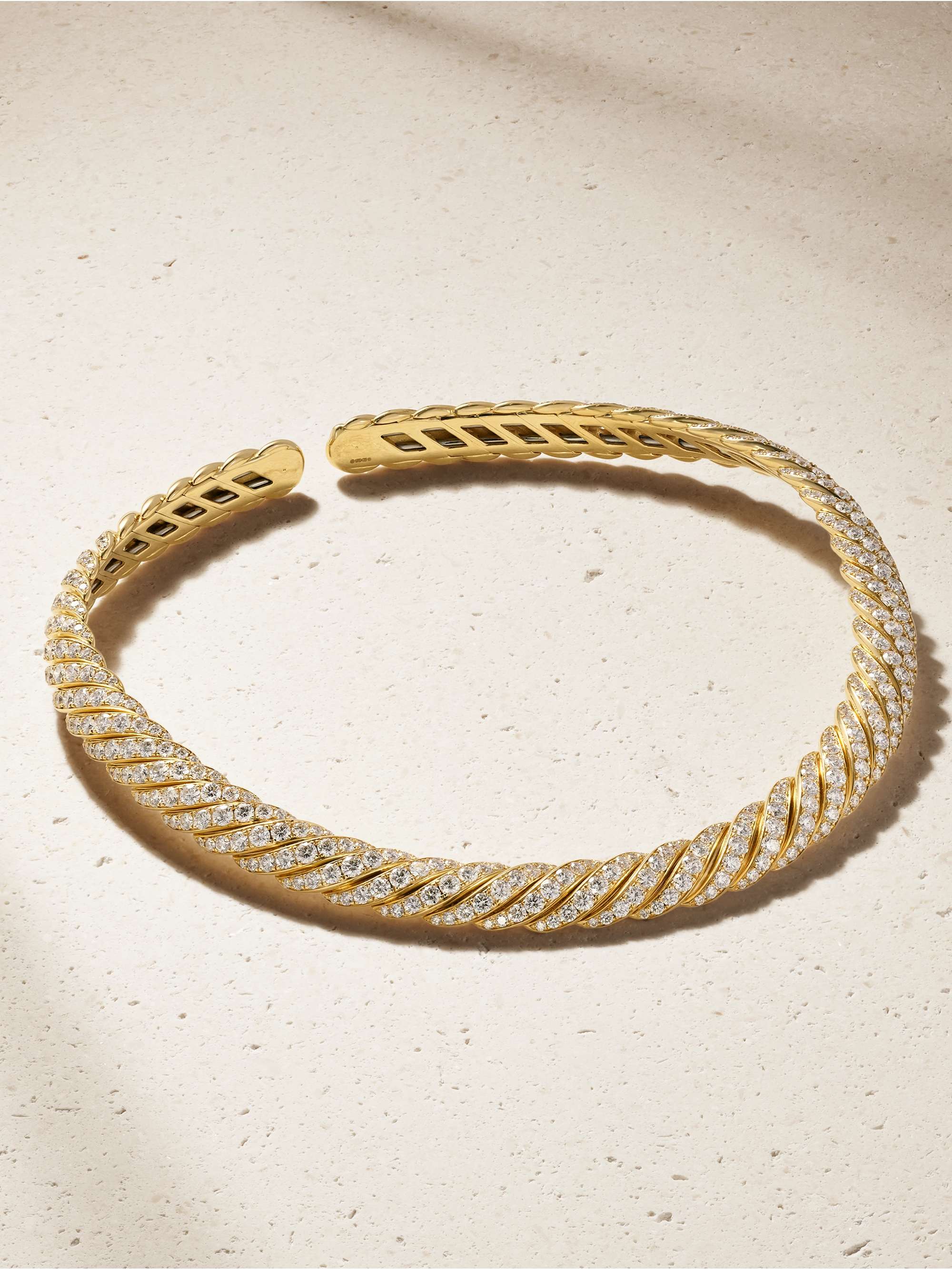 Sculpted Cable 18-Karat Gold Diamond Necklace