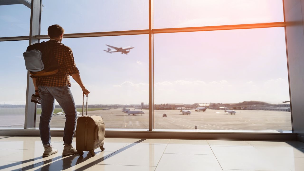 A man in an airport