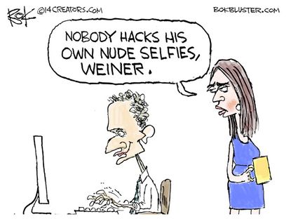 Editorial cartoon U.S. technology hack Weiner