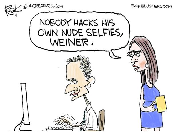 Editorial cartoon U.S. technology hack Weiner