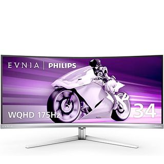 Product shot of Philips Evnia 34M2C8600, one of the best monitors for mac mini