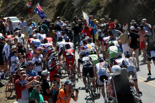 An Australian flag indicates the support for Michael Rogers during the final stage.