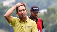 Andrew Landry runs his right hand through his hair following round one of the 2016 US Open at Oakmont