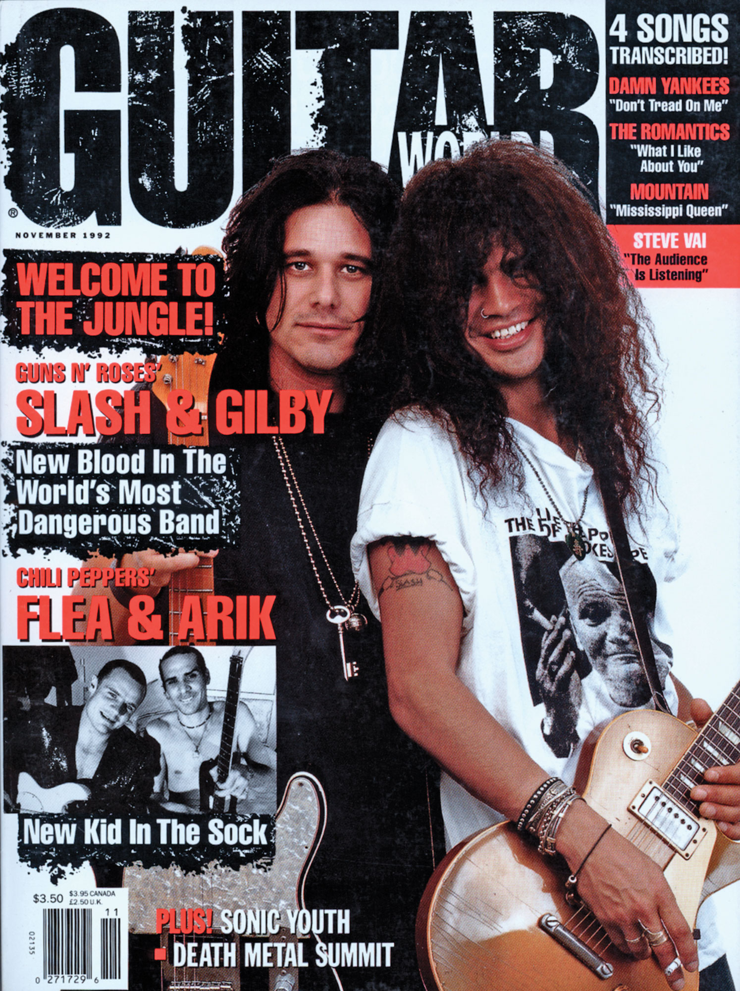 Guitar World 1992 cover featuring Slash and Gilby Clarke