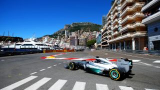 : Lewis Hamilton of Great Britain and Mercedes GP drives during final practice ahead of the Monaco Formula One Grand Prix at Circuit de Monaco 