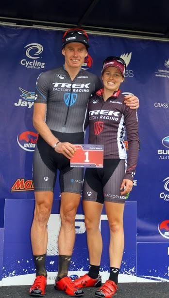 Elite winners Dan McConnell and Rebecca Henderson (Trek)