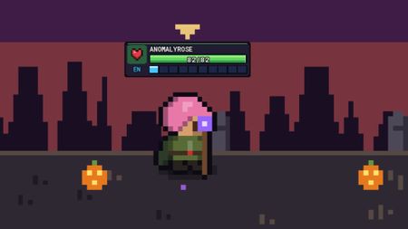 A pixelated pink-haired mage heads out on an adventure in Pixel Lineage on Roblox.