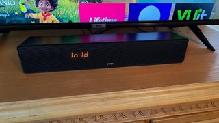 Zvox AV157 on TV stand