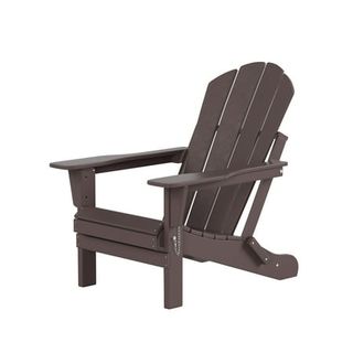 Westintrends Outdoor Folding Hdpe Adirondack Chair, Patio Seat, Weather Resistant, Dark Brown