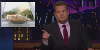 James Corden loves pie, talks fat shaming on late night