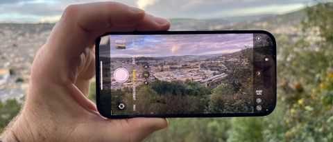 iPhone 15 camera with a view over the city of Bath
