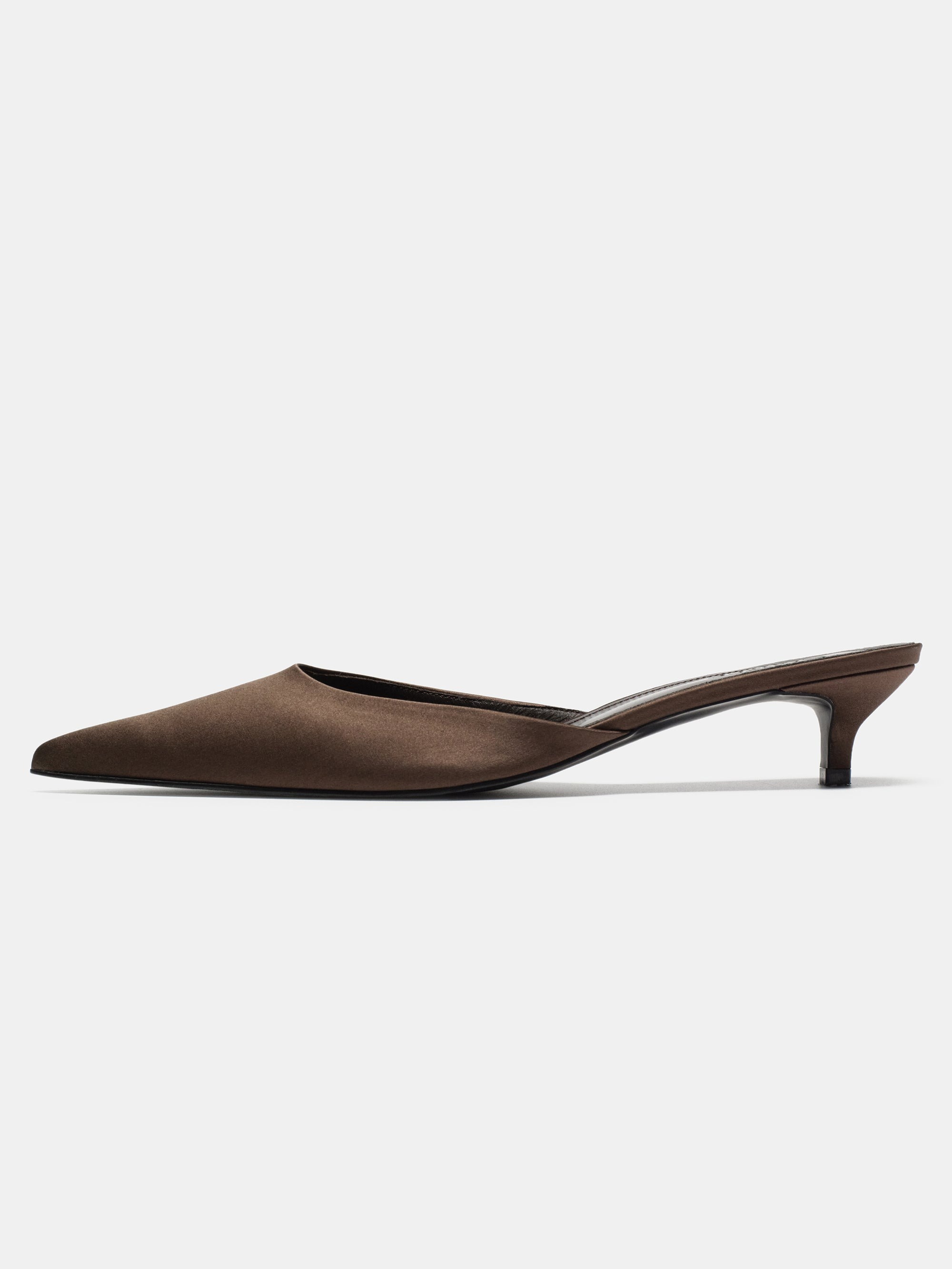 Reva Satin Mule Heels, Artichoke