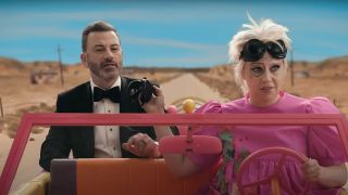 Jimmy Kimmel and Kate McKinnon in Barbie Oscars promo