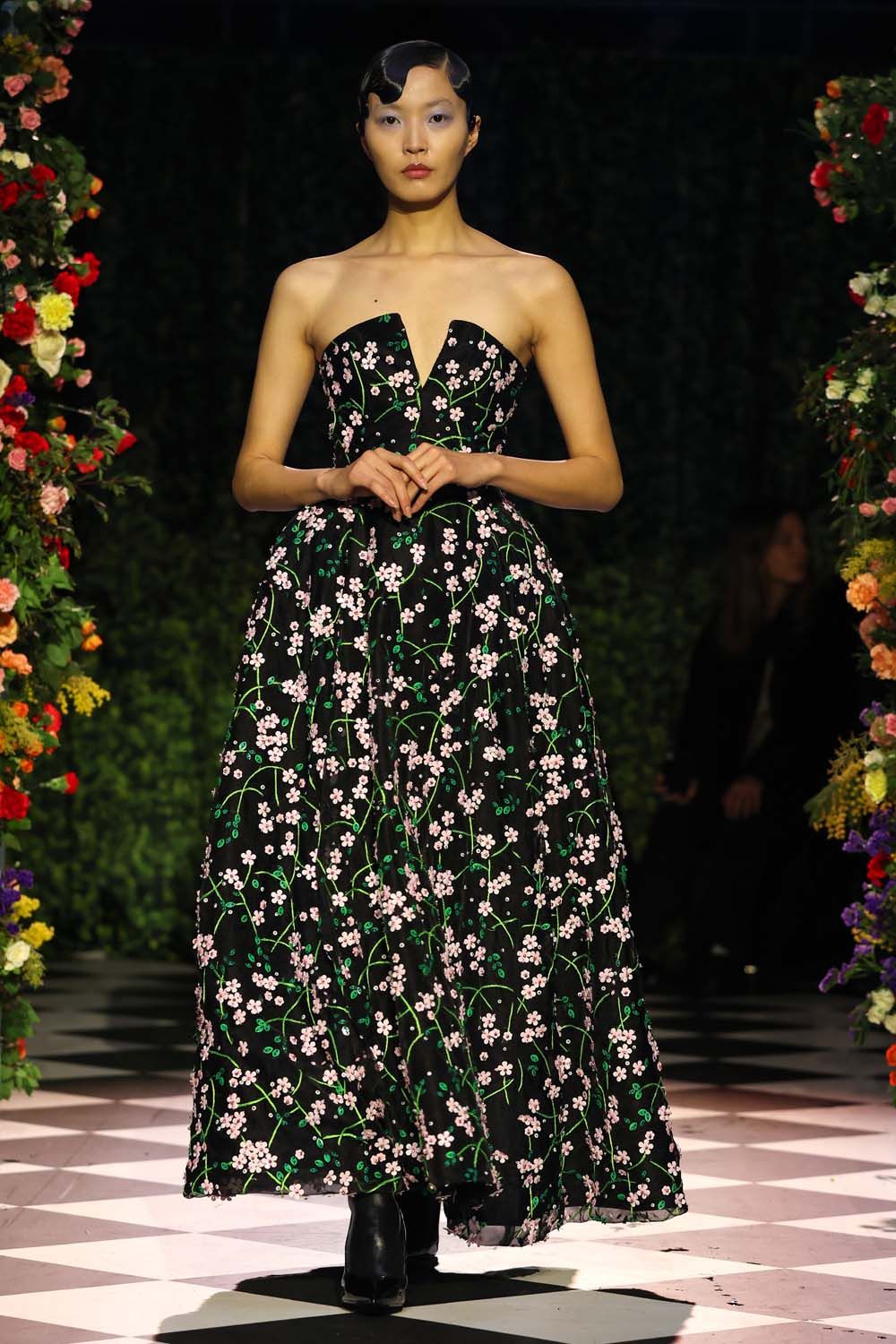 on the runway at London Fashion Week AW23