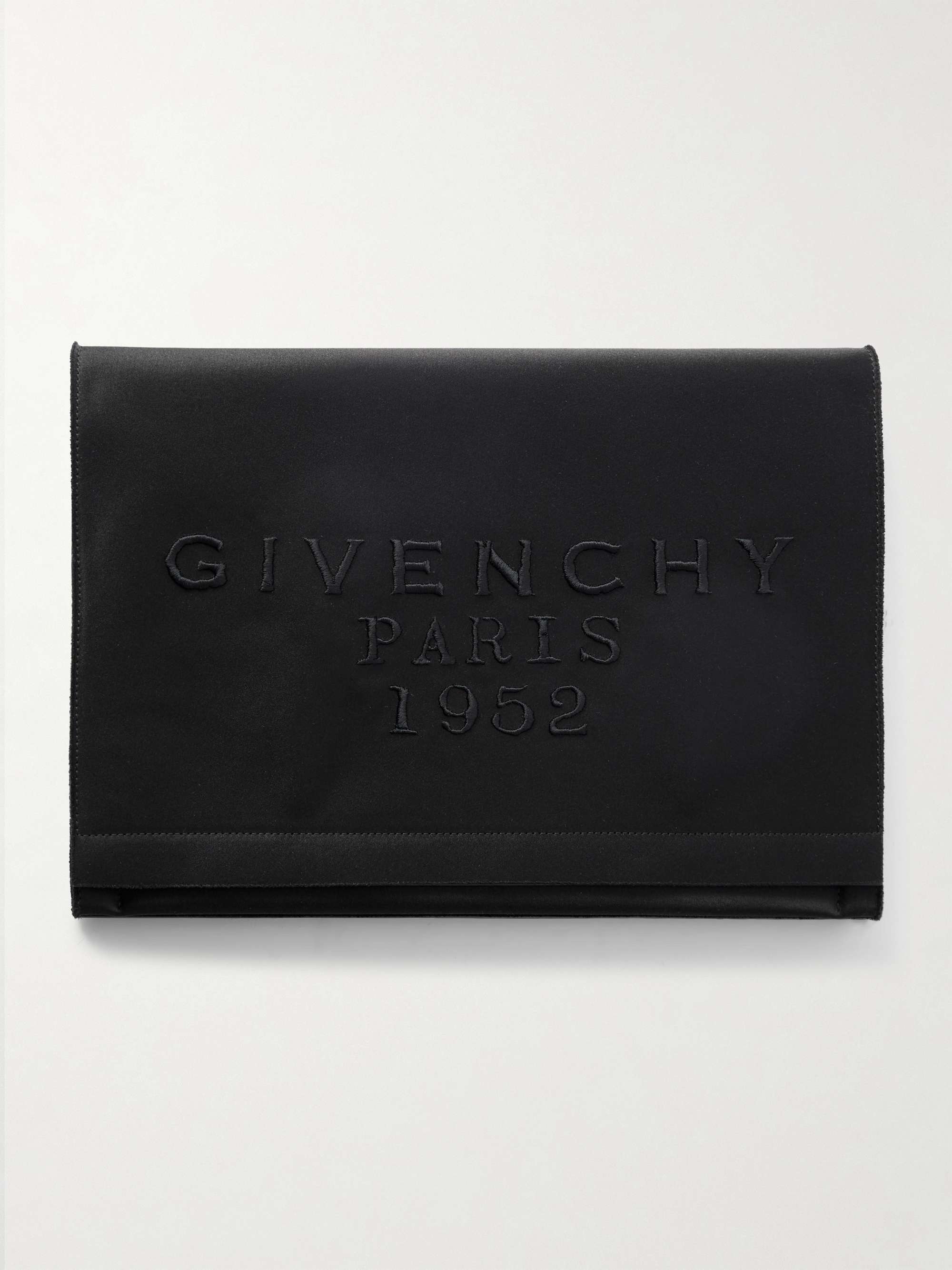 Embroidered Satin Pouch