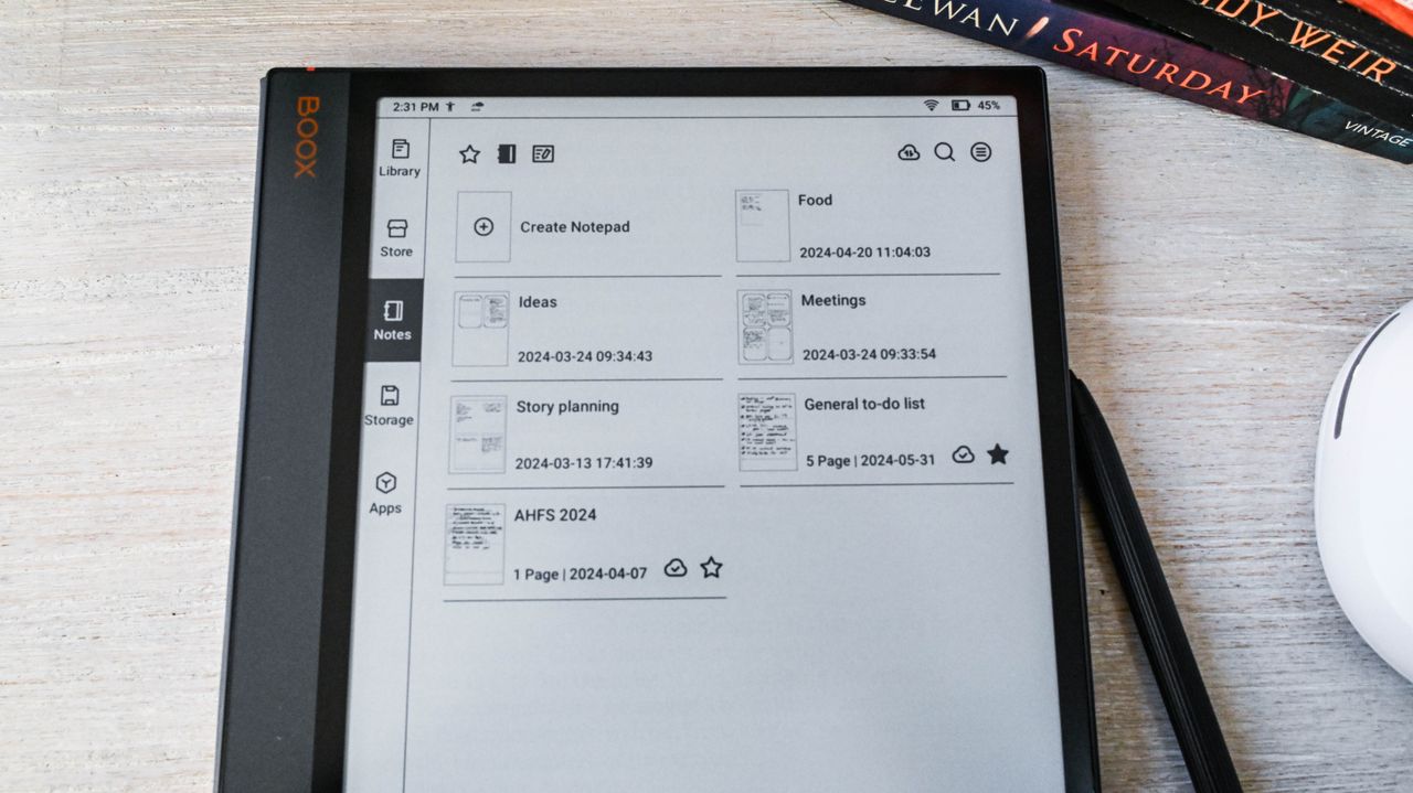 The library app of the Onyx Boox Note Air 3