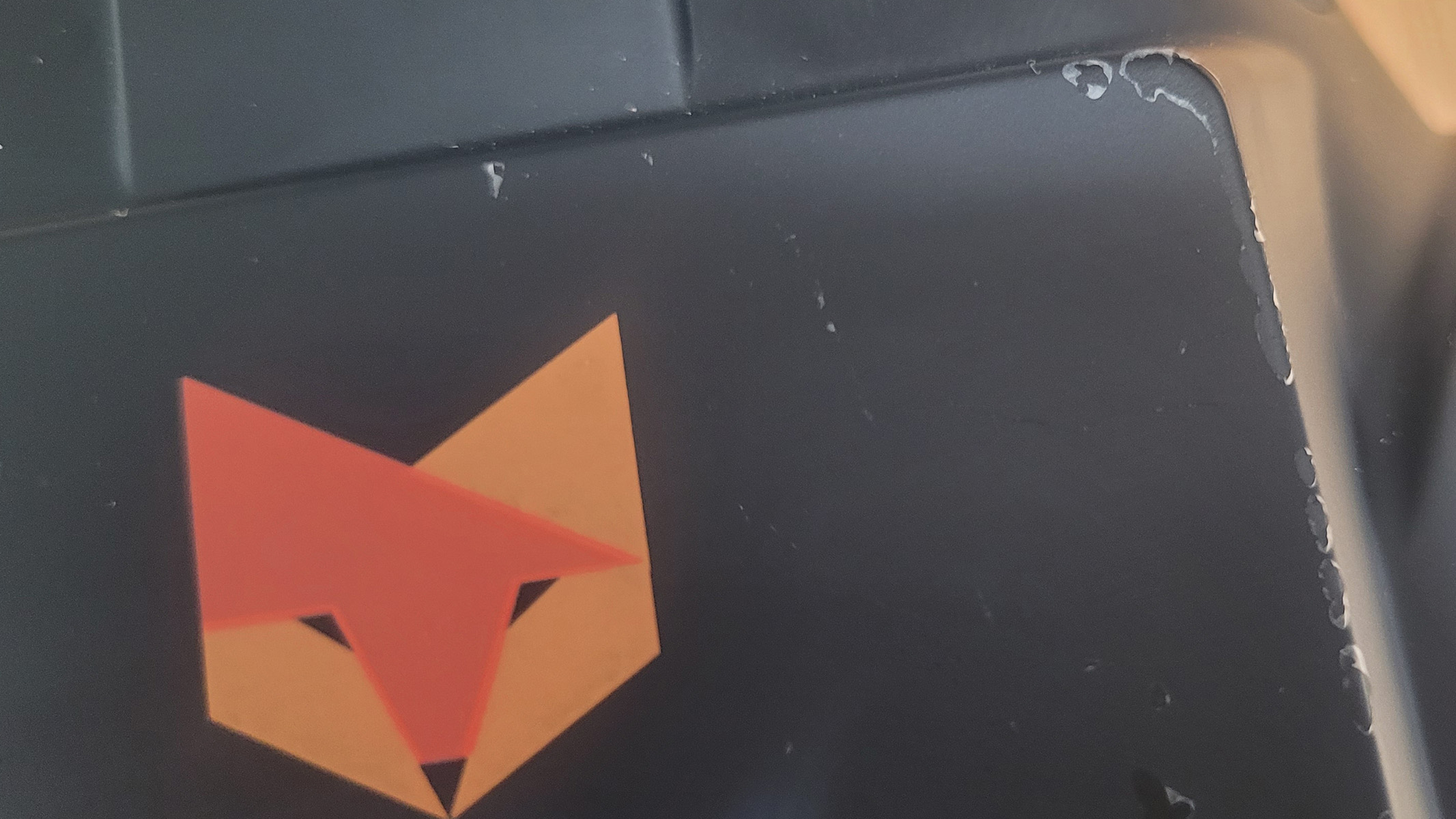 Close up of the Nightfox Swift where the outer coating started to peel even after only light use