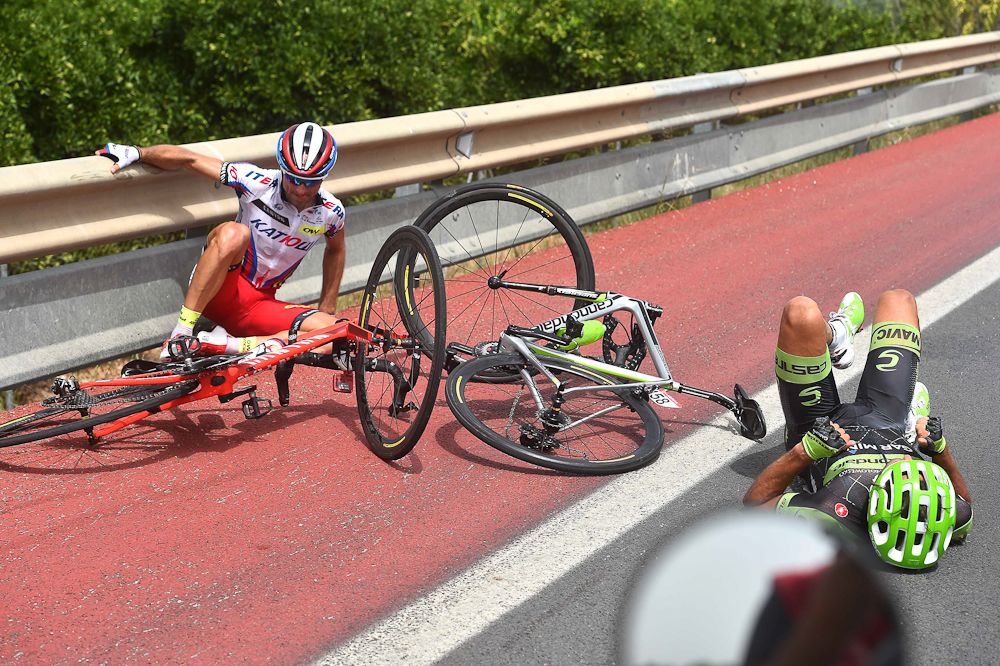 More crashes littered the course today at the Vuelta
